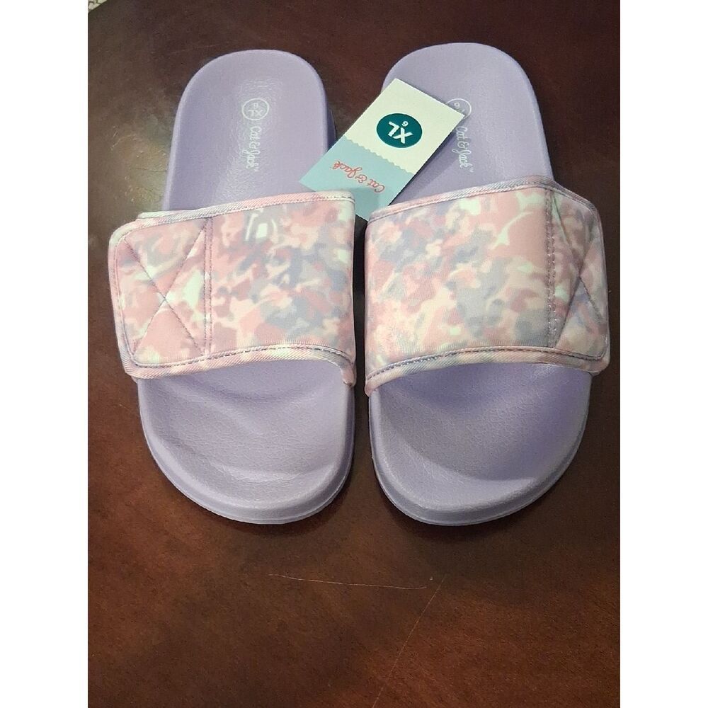 Cat & Jack Girls Slip On Sandals Purple XL Size 6 New With Tags